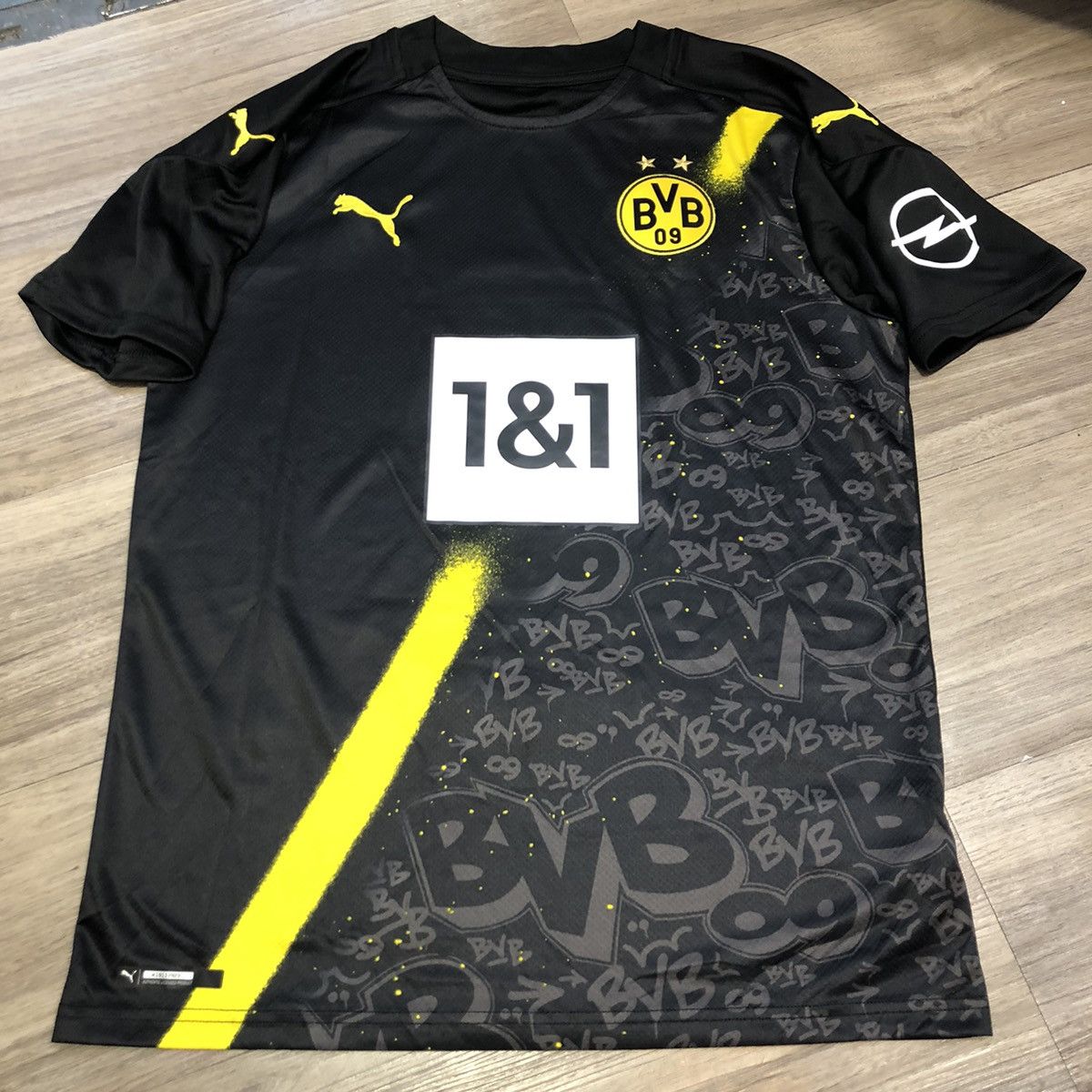 Image of Puma x Soccer Jersey Dortmund 20/21 Away Shirt 9 Haaland in Black, Men's (Size Small)