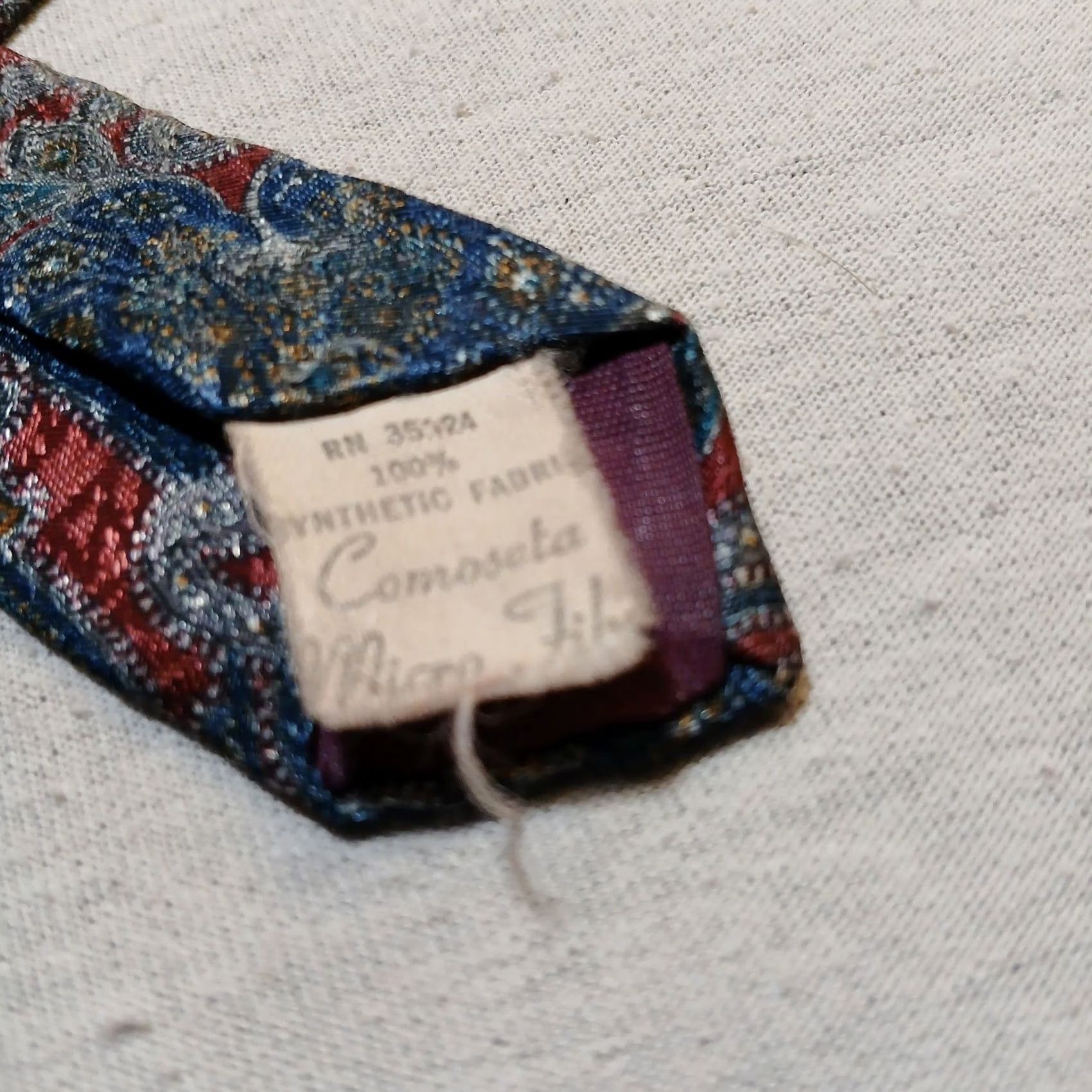 Vintage Sturbridge Tiemakers of America Tie Men Burgundy Floral 100% Synthetic Adjustable Retro Pattern Red Shirt Size ONE SIZE - 5 Thumbnail