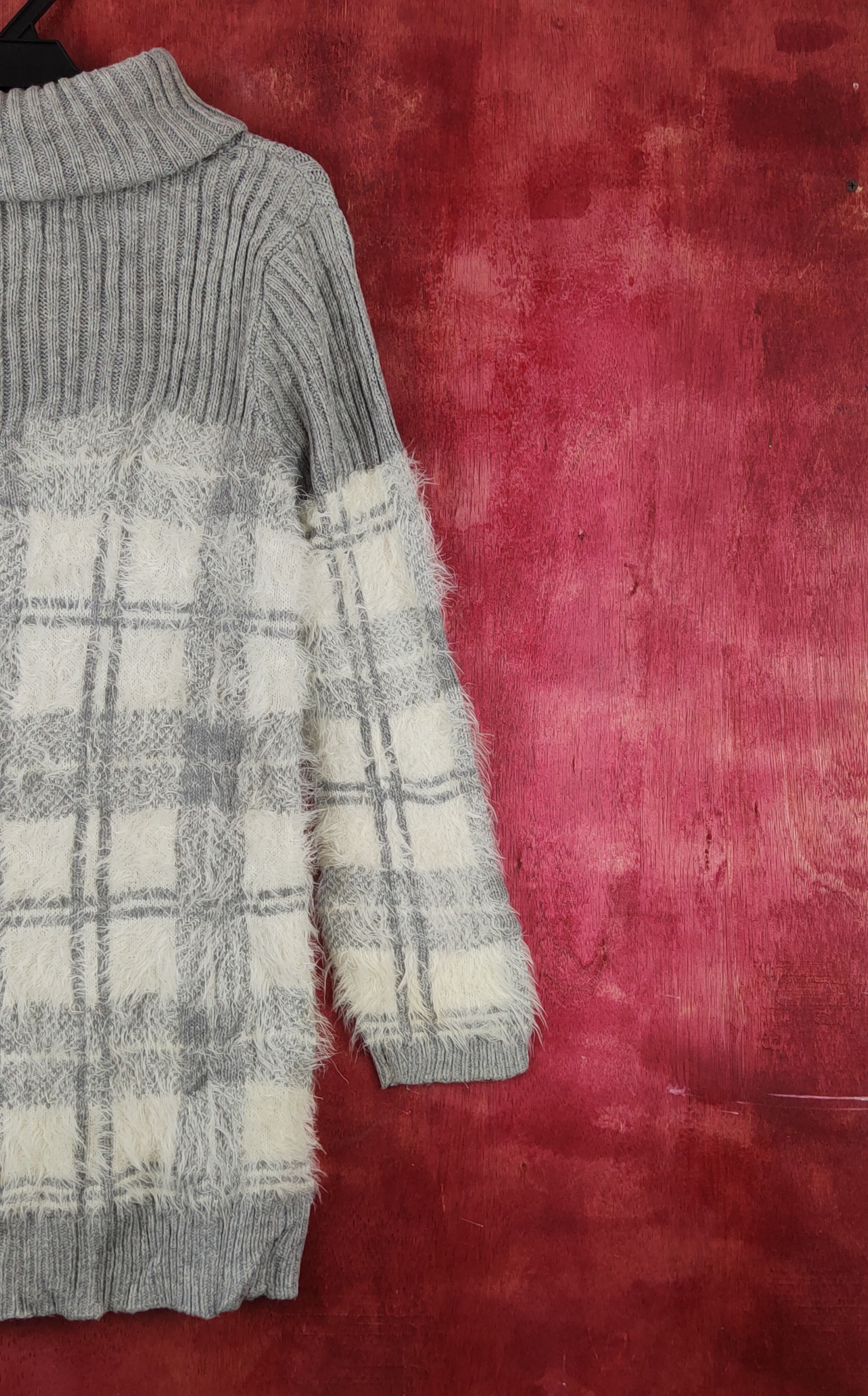 Homespun Knitwear × Japanese Brand × Vintage Ingni Gray Shag Shaggy Fur Mohair Knitwear #S1899 Size M / US 6-8 / IT 42-44 - 9 Thumbnail