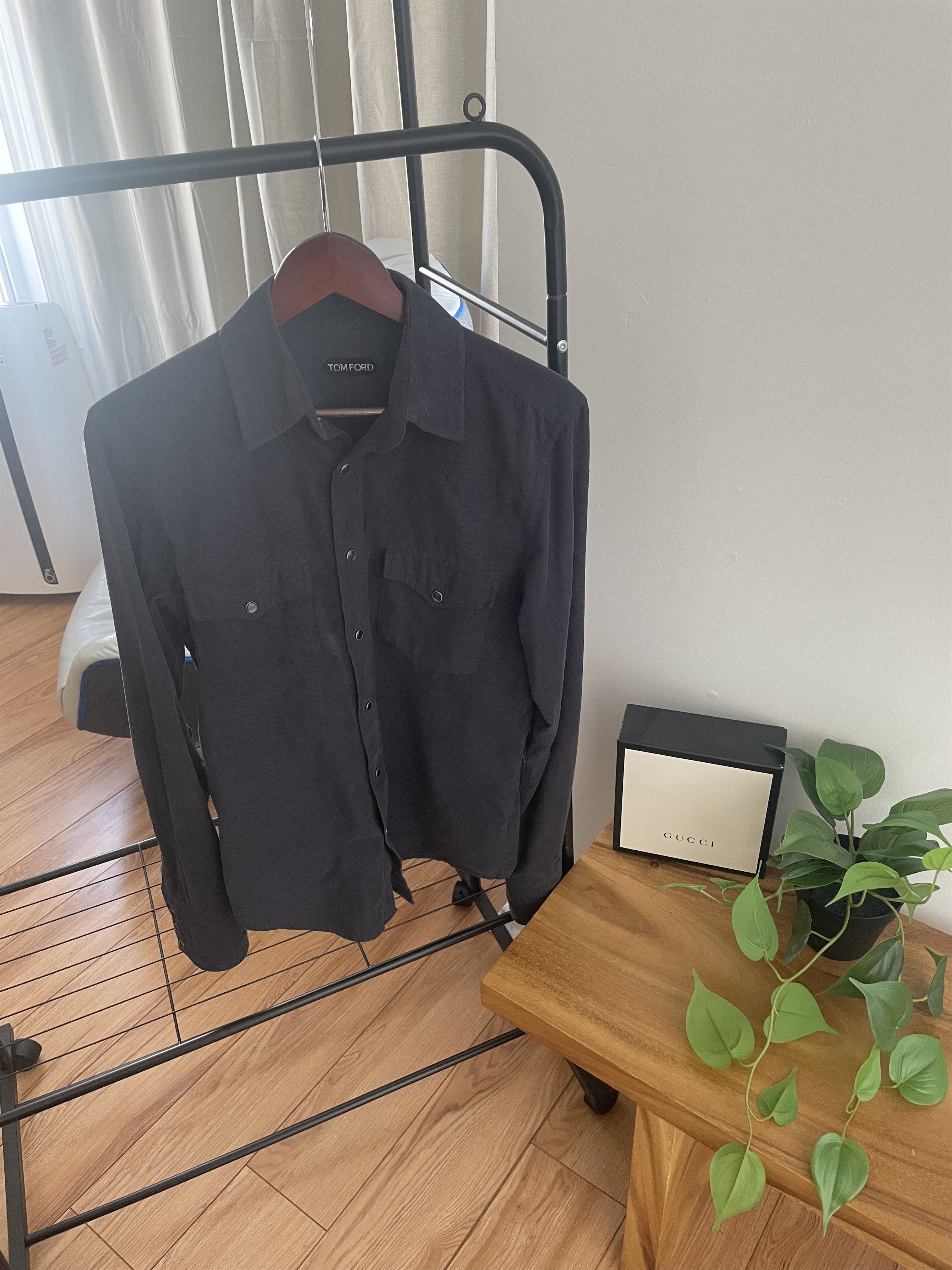 Tom Ford Tom Ford Velour Western shirt Navy blue size medium Size M / US 6-8 / IT 42-44 - 1 Thumbnail
