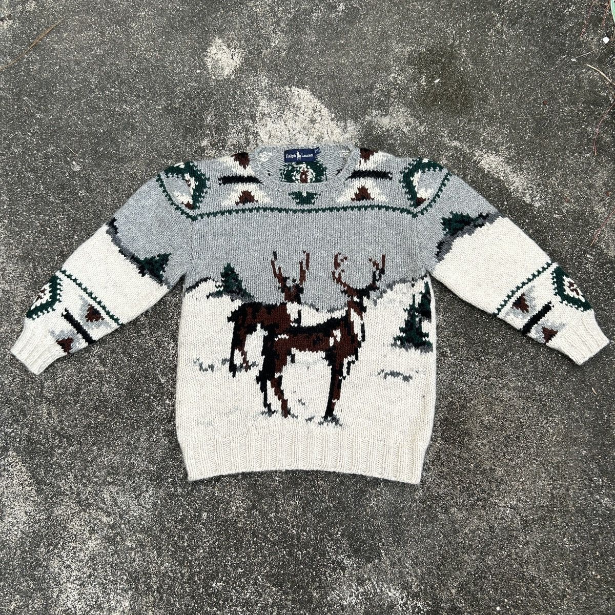 RRL Ralph Lauren Vintage90s Polo Ralph Lauren KnitSweater Deer in a Landscape Size US S / EU 44-46 / 1 - 1 Thumbnail