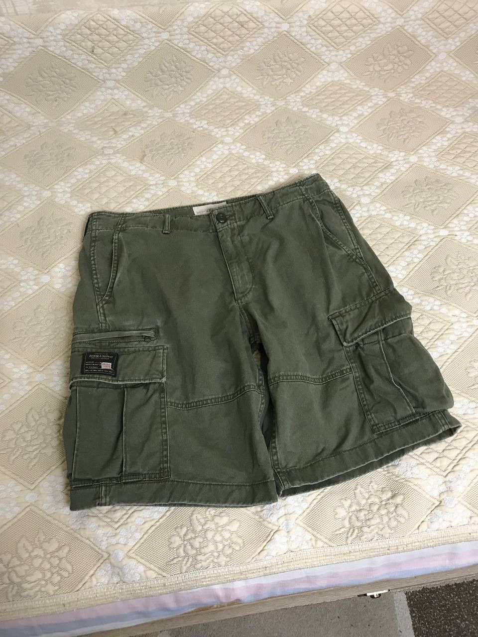 Denim & Supply Ralph Lauren 🔥 Denim & Supply Ralph Lauren Cargo Army Shorts Y2K Work USA Size US 33 - 6 Thumbnail