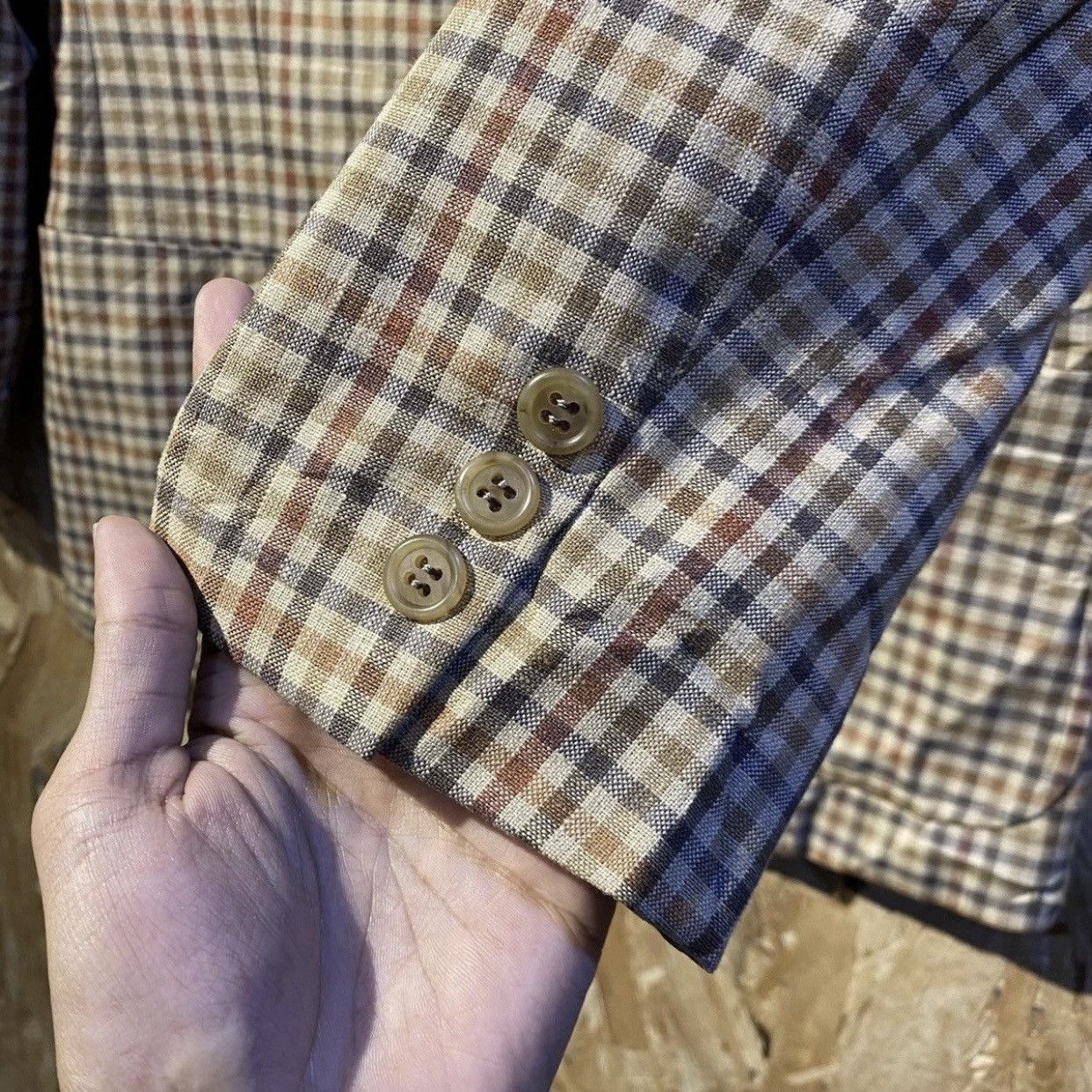 Burberry VTG Burberrys Plaid Check Suit Blazer Jacket M Old Money Size M / US 6-8 / IT 42-44 - 7 Thumbnail