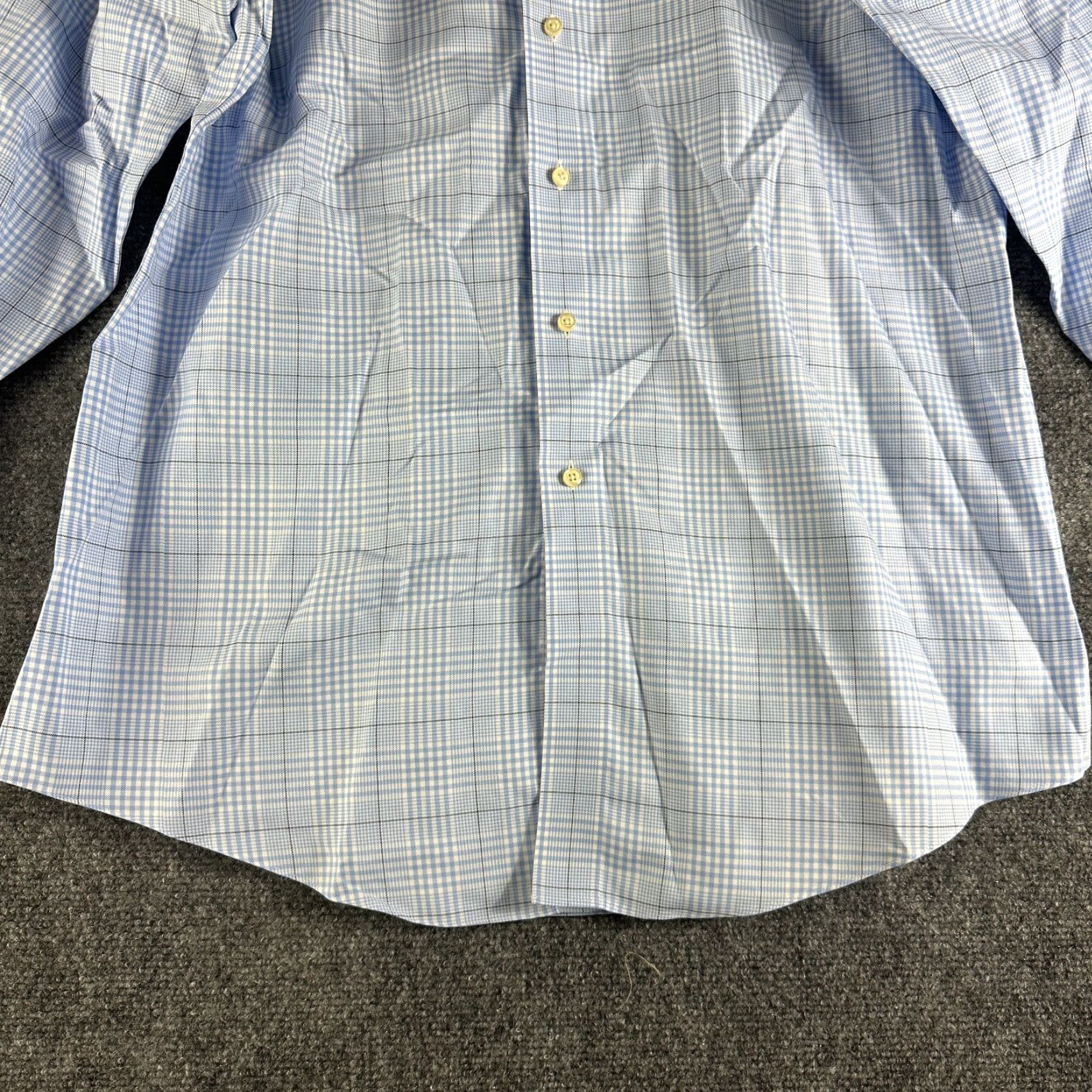 Brooks Brothers Brooks Brothers 346 Shirt Mens 16.5 Slim Non-Iron Blue Plaid Cotton Button-Up Shirt Size US XL / EU 56 / 4 - 2 Thumbnail
