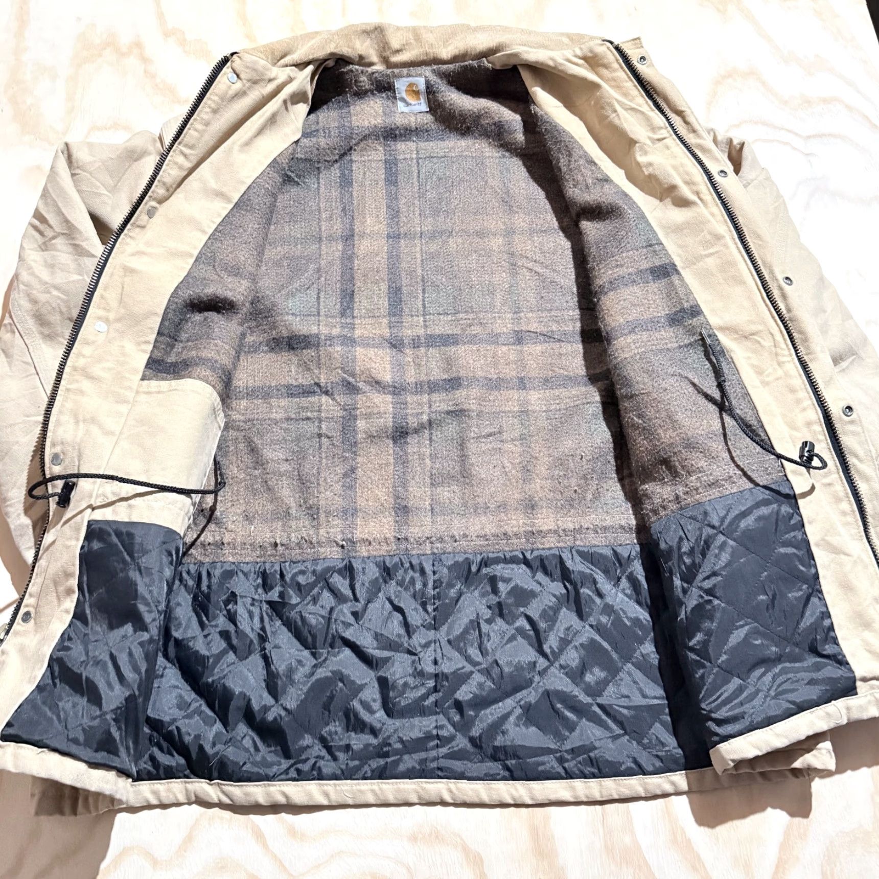Carhartt VINTAGE Carhartt Western Chore Coat Men's Wheat Canvas Blanket Lined Work Jacket 2XL Size US XXL / EU 58 / 5 - 2 Thumbnail