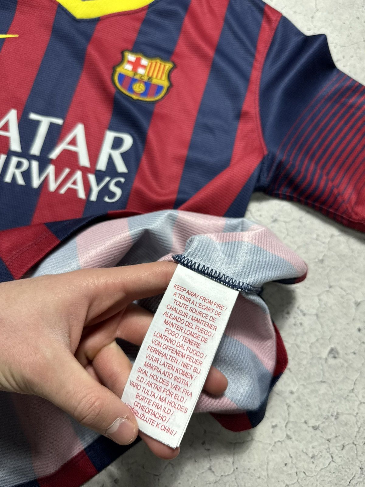 Nike Nike FC Barcelona 2013/2014 Vintage Soccer Jersey Drill Size US S / EU 44-46 / 1 - 8 Thumbnail