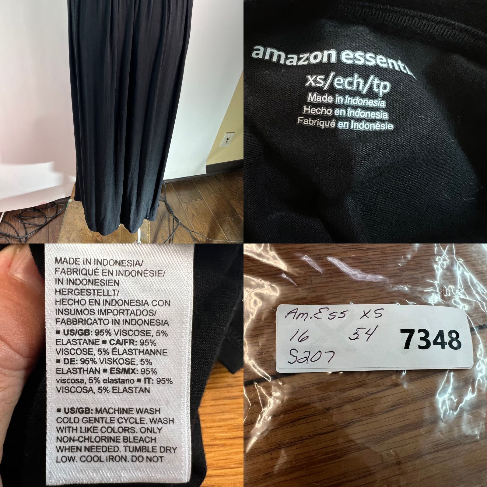 Essentials Amazon Essentials Women's Short Sleeves Black Maxi Dress XS Size 26" / US 2 / IT 38 - 8 Thumbnail