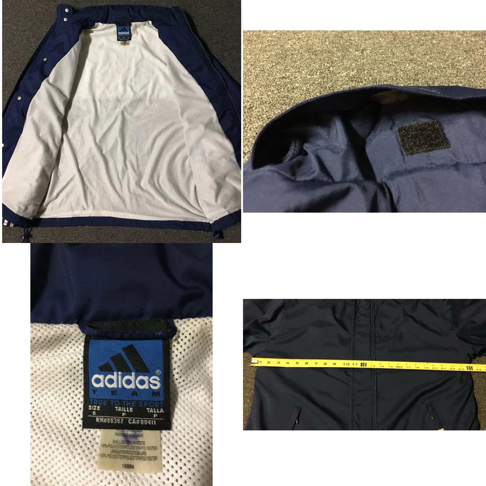 Adidas VINTAGE Adidas Team Jacket S Reflective Striped Navy Blue Men Basketball 90s 80s USA Hip Hop Sports Windbreaker Size US S / EU 44-46 / 1 - 8 Thumbnail