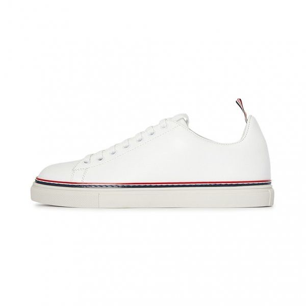 Thom Browne o1s22i1n1124 Smooth Leather Sneakers in White Size US 9 / EU 42 - 1 Thumbnail