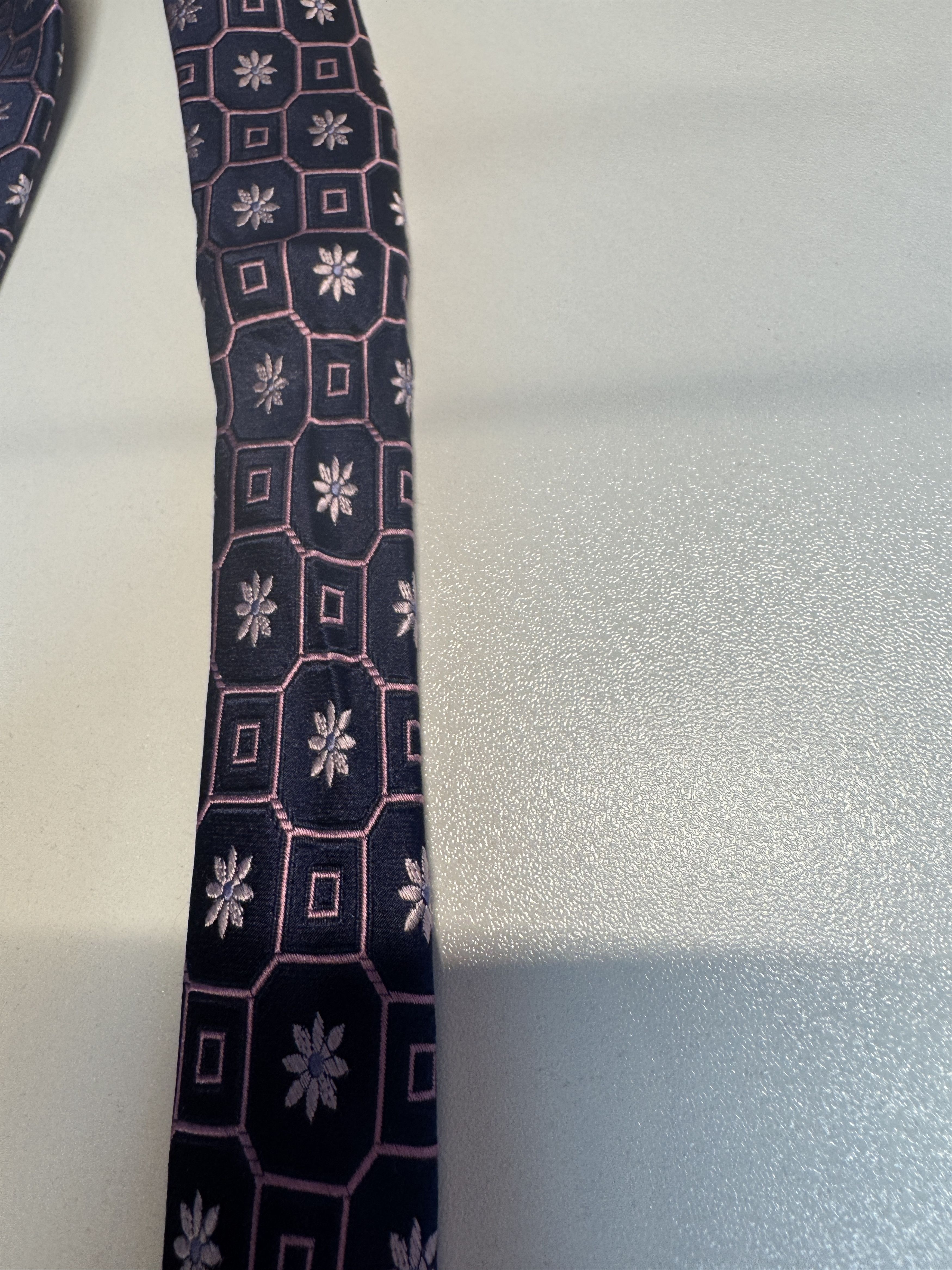Ike Behar Ike Behar Men's Silk Tie Navy Pink Size ONE SIZE - 3 Thumbnail