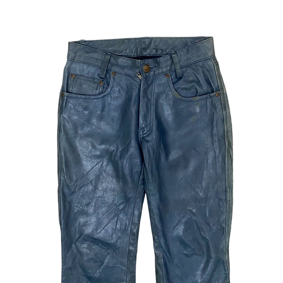 AC/DC × Genuine Leather × Vintage 🔥VINTAGES ACDC RAG STORES BOOTCUT LEATHER PANT Size US 26 / EU 42 - 3 Thumbnail