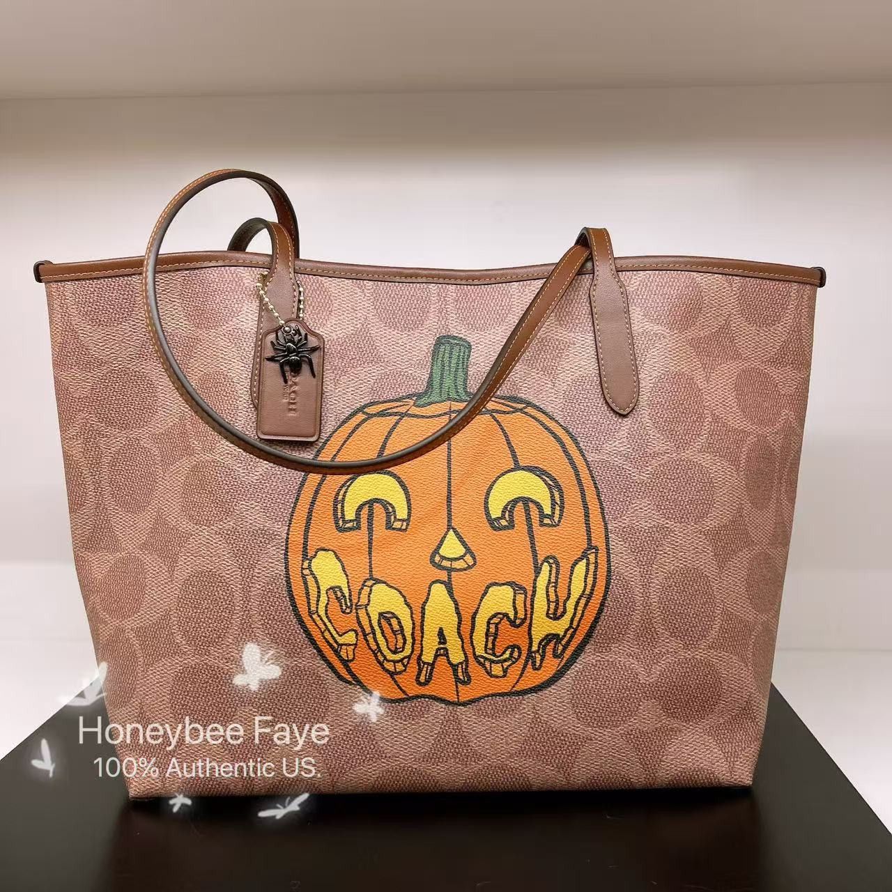 City Tote Bag In Signature Canvas With Halloween Print CCE70