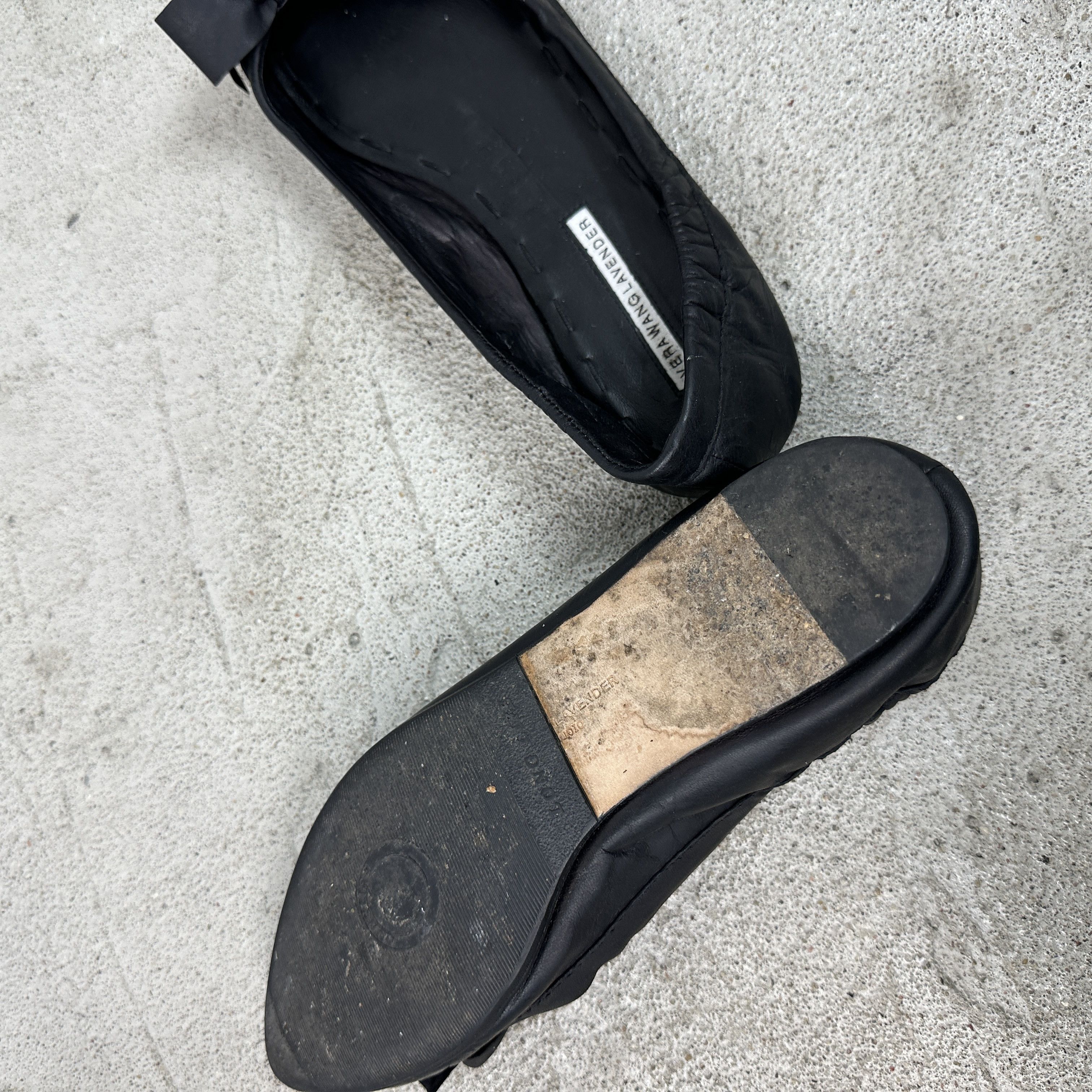 Vera Wang × Vintage Vintage Avant Garde Leather Opium Vera Wang 00s Balletflats Size US 7 / IT 37 - 6 Thumbnail