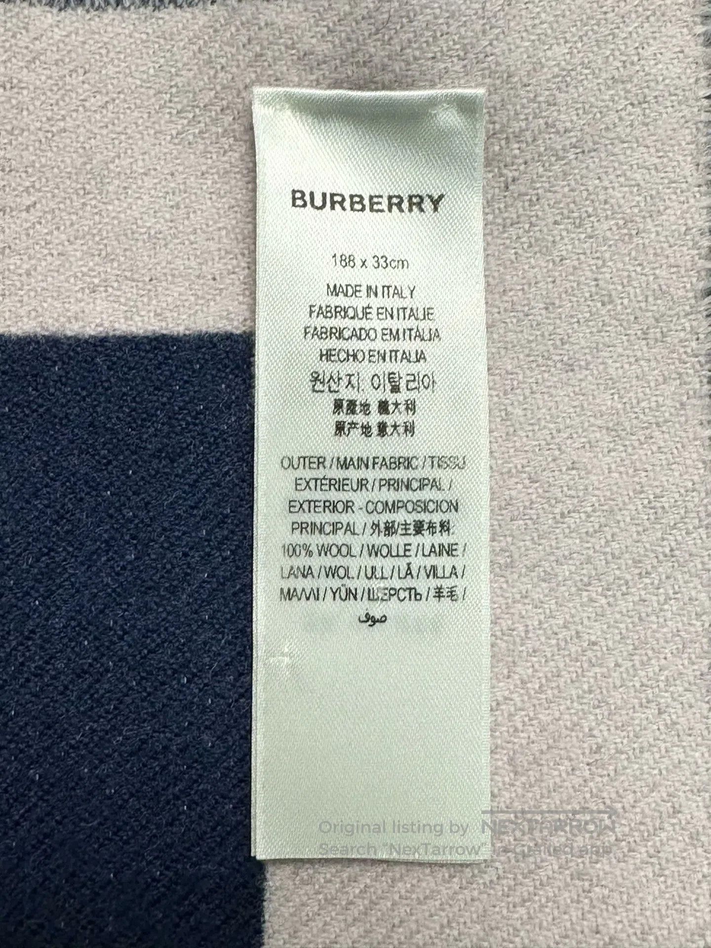 Burberry Burberry Classic Blue and Pink Dual Logo Wool Scarf| Size ONE SIZE - 5 Thumbnail
