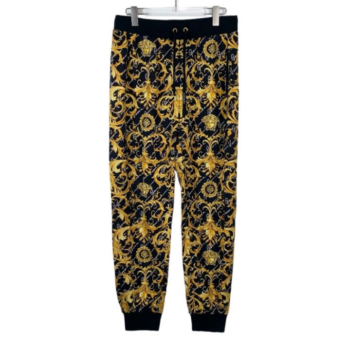 Versace Versace Medusa Head Print Black and Gold Cuffed Casual Pants Size 30" / US 8 / IT 44 - 1 Thumbnail
