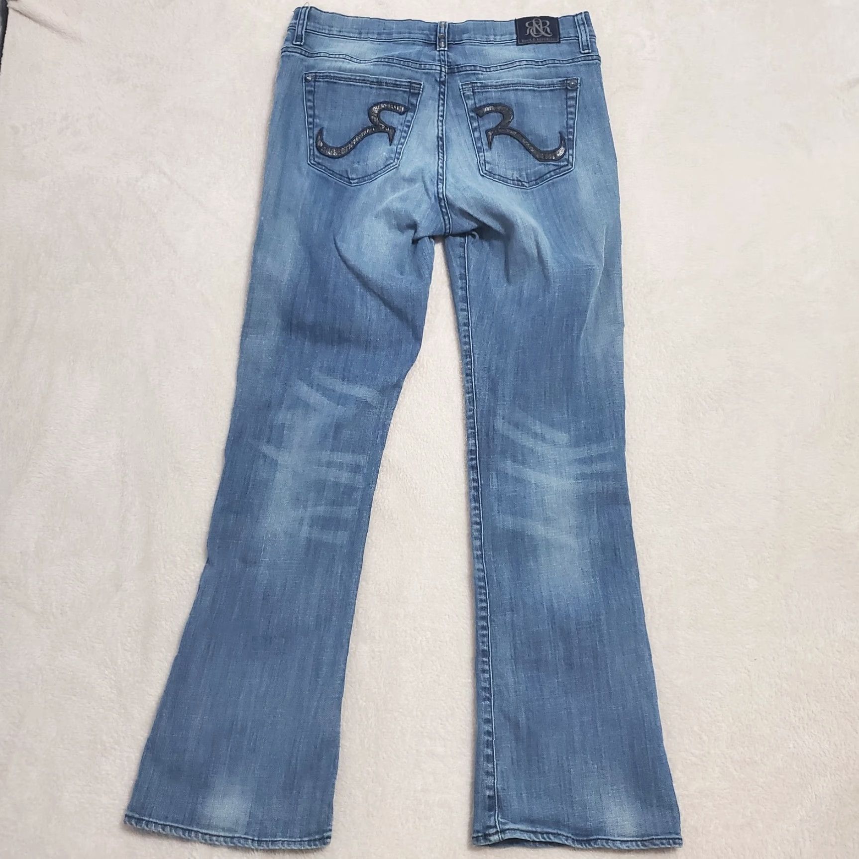 Vintage VINTAGE Rock & Republic Kasandra Jeans Women 14M Blue Studded Spiked Cotton Blend Denim Jeans Boots Cut 90s Metal Goth Womens Size 36" / US 14 / IT 50 - 2 Thumbnail