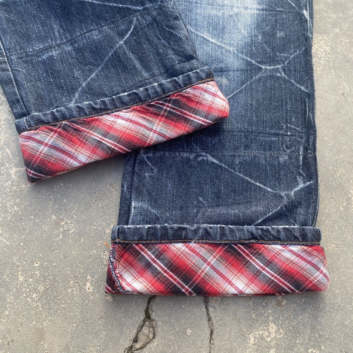 Japanese Brand × Vintage Nylaus Double Waist Claw Mark Jeans Size US 29 - 8 Thumbnail