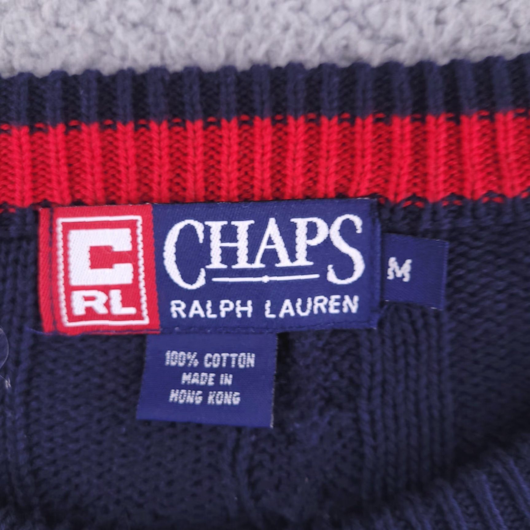 Chaps VINTAGE Chaps Sweater Mens L Blue Cable-Knit Crew Neck Retro Pullover Crest Navy Mens Size US L / EU 52-54 / 3 - 4 Thumbnail