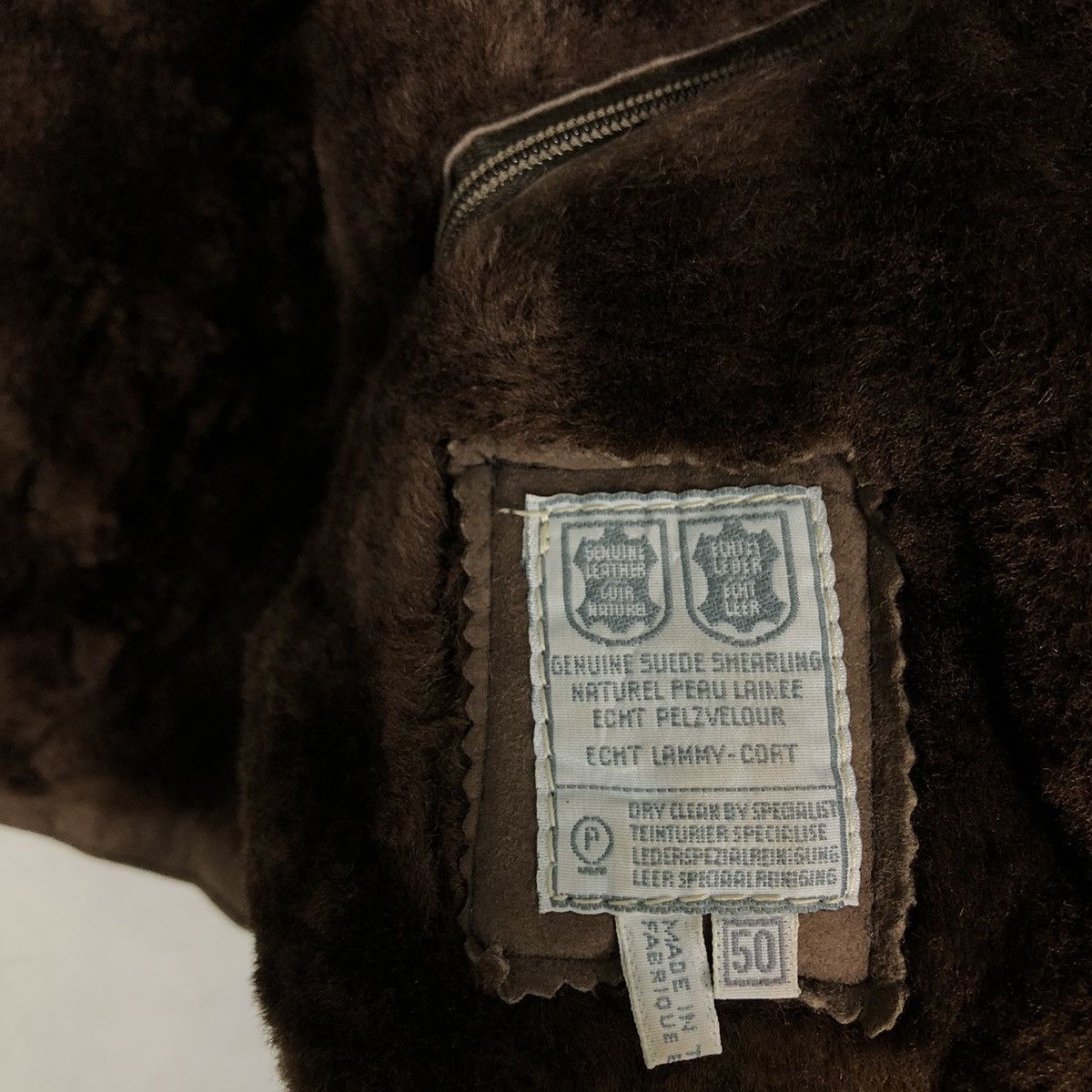 Vintage 🔥Vtg Genuine Suede Shearling Natural Peau Laine Bomber Size US M / EU 48-50 / 2 - 18 Thumbnail