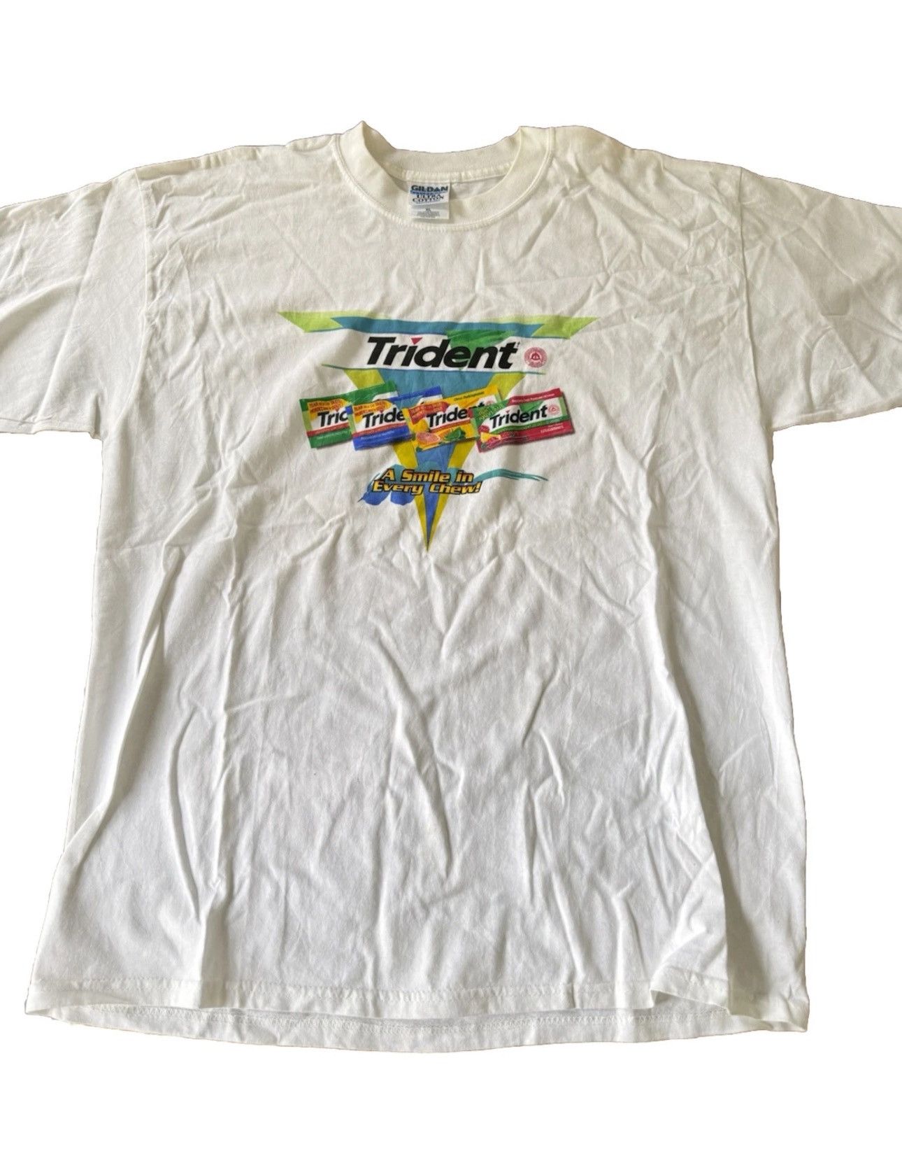 Vintage Vintage Trident T Shirt 90s White Size XL Size US XL / EU 56 / 4 - 1 Thumbnail