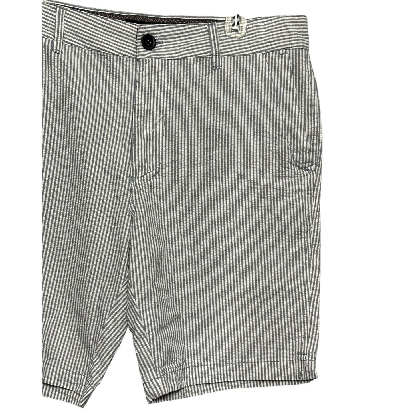 Other Union Chino Shorts Striped Seersucker Gray/White 34R NWT Size US 34 / EU 50 - 4 Thumbnail