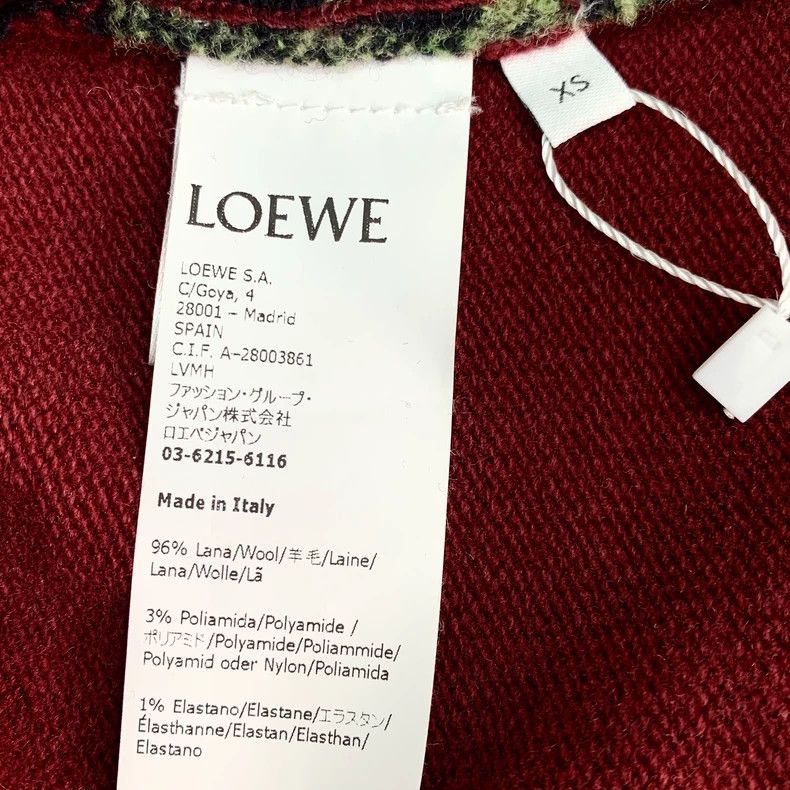 Loewe Loewe Red floral embroidered wool V-neck irregular long sl Size XS / US 0-2 / IT 36-38 - 7 Thumbnail