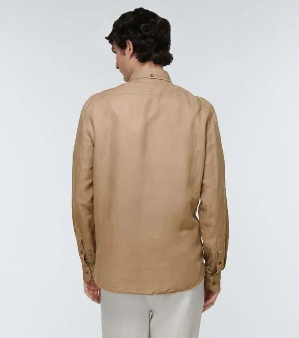 Brunello Cucinelli o1gr1nt0525 Long Sleeve Cotton Shirt in Brown Size US S / EU 44-46 / 1 - 3 Thumbnail