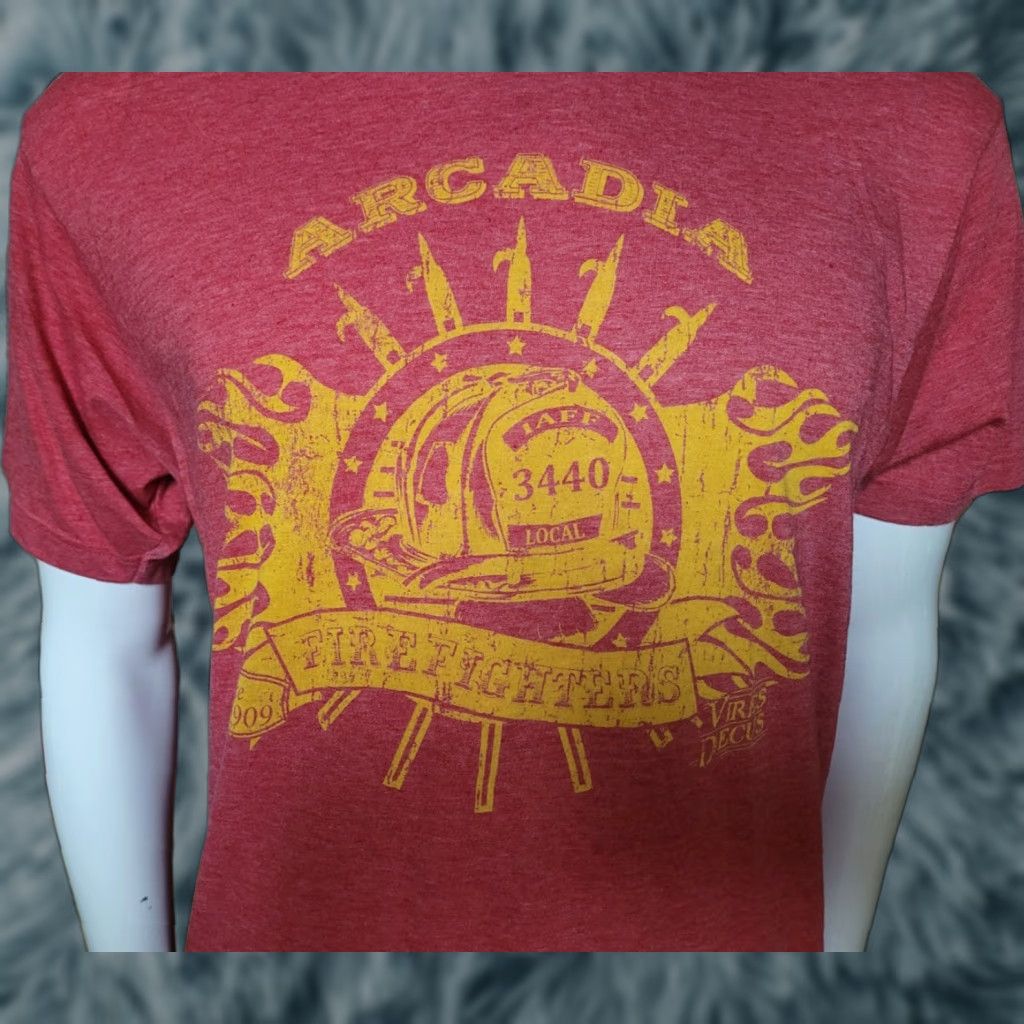 Tultex VINTAGE Arcadia CA Fire Fighters Department IAFF Local 3440 Union T Shirt XL Nice Size US L / EU 52-54 / 3 - 1 Thumbnail