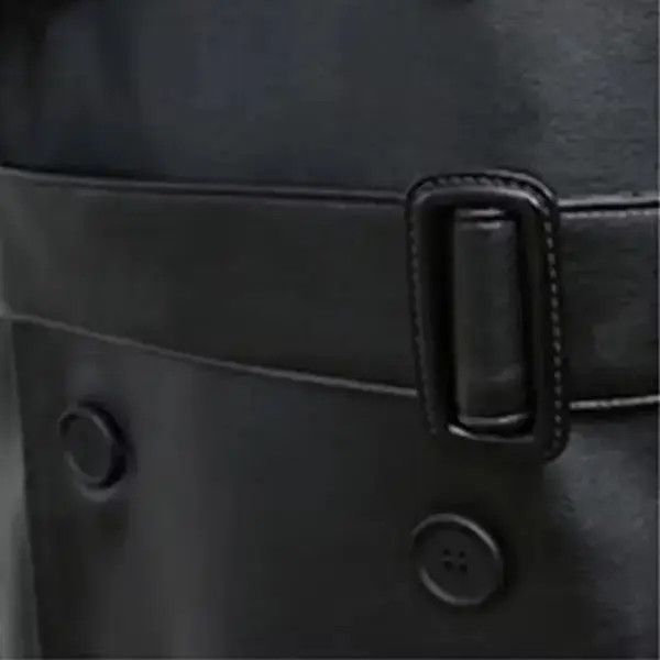 Japanese Brand Korean style Long Black Faux Leather trench coat Size US L / EU 52-54 / 3 - 3 Thumbnail