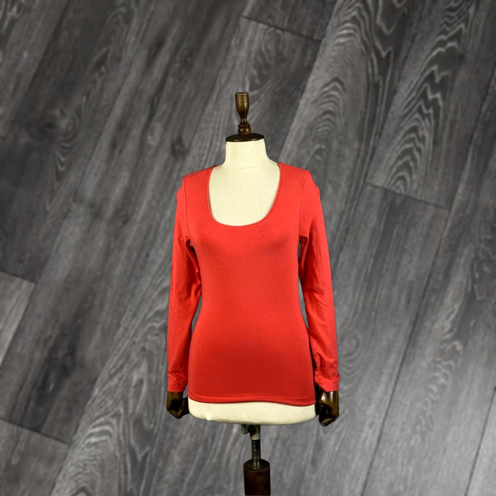 Vintage Deerberg Shirt Womens S Red Boat Neck Long Sleeve Pullover Sweater Cotton Logo All Seasons Size S / US 4 / IT 40 - 1 Thumbnail