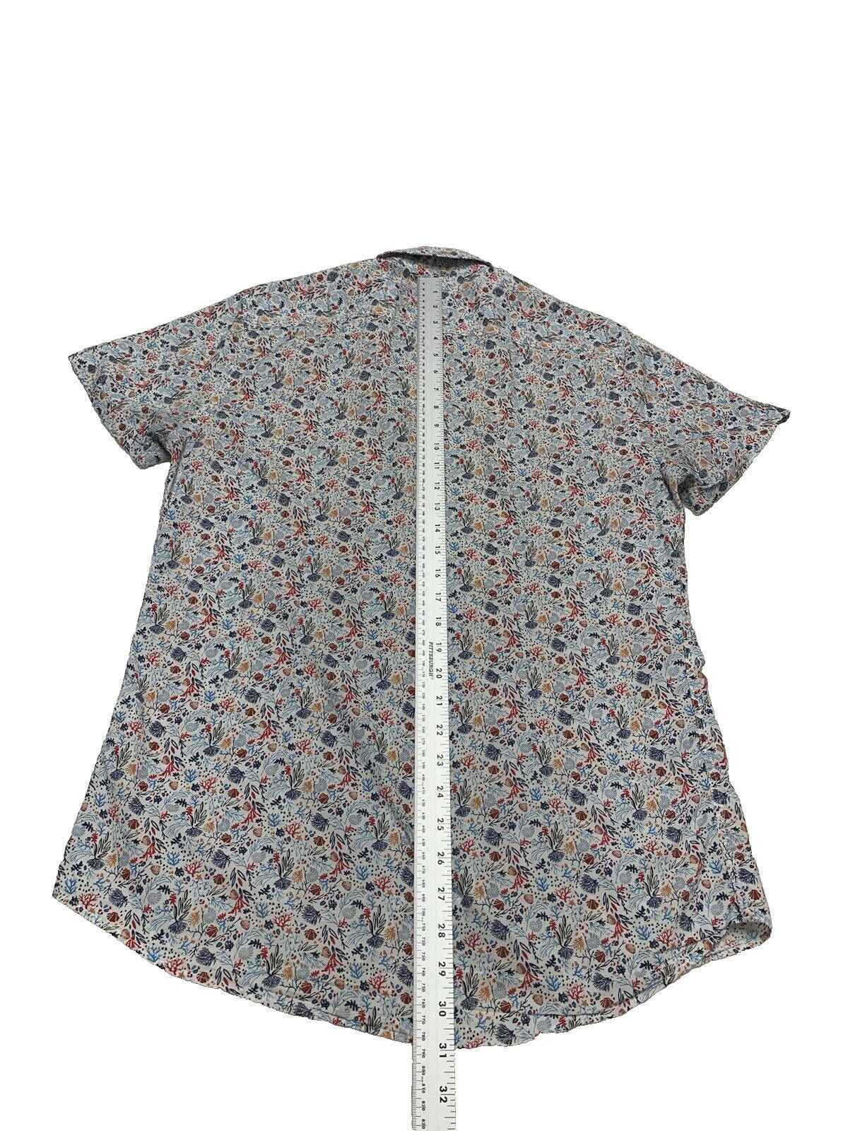 Zara Zara Slim Fit Shell Print Shirt M Short Sleeve Coastal Size US M / EU 48-50 / 2 - 3 Thumbnail