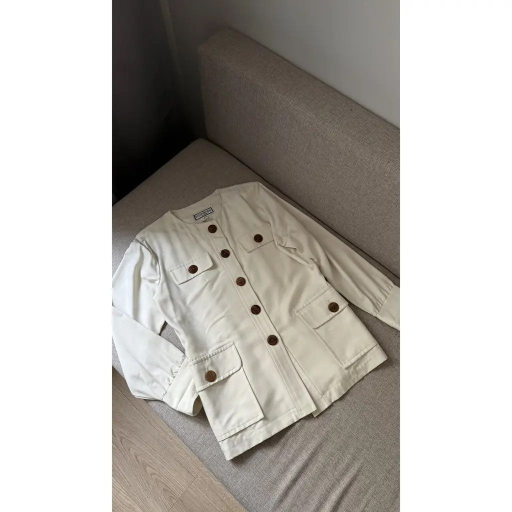 Yves Saint Laurent Yves Saint Laurent Variation Skirt Suit Set Ivory Size FR40 Size 28" / US 6 / IT 42 - 4 Thumbnail