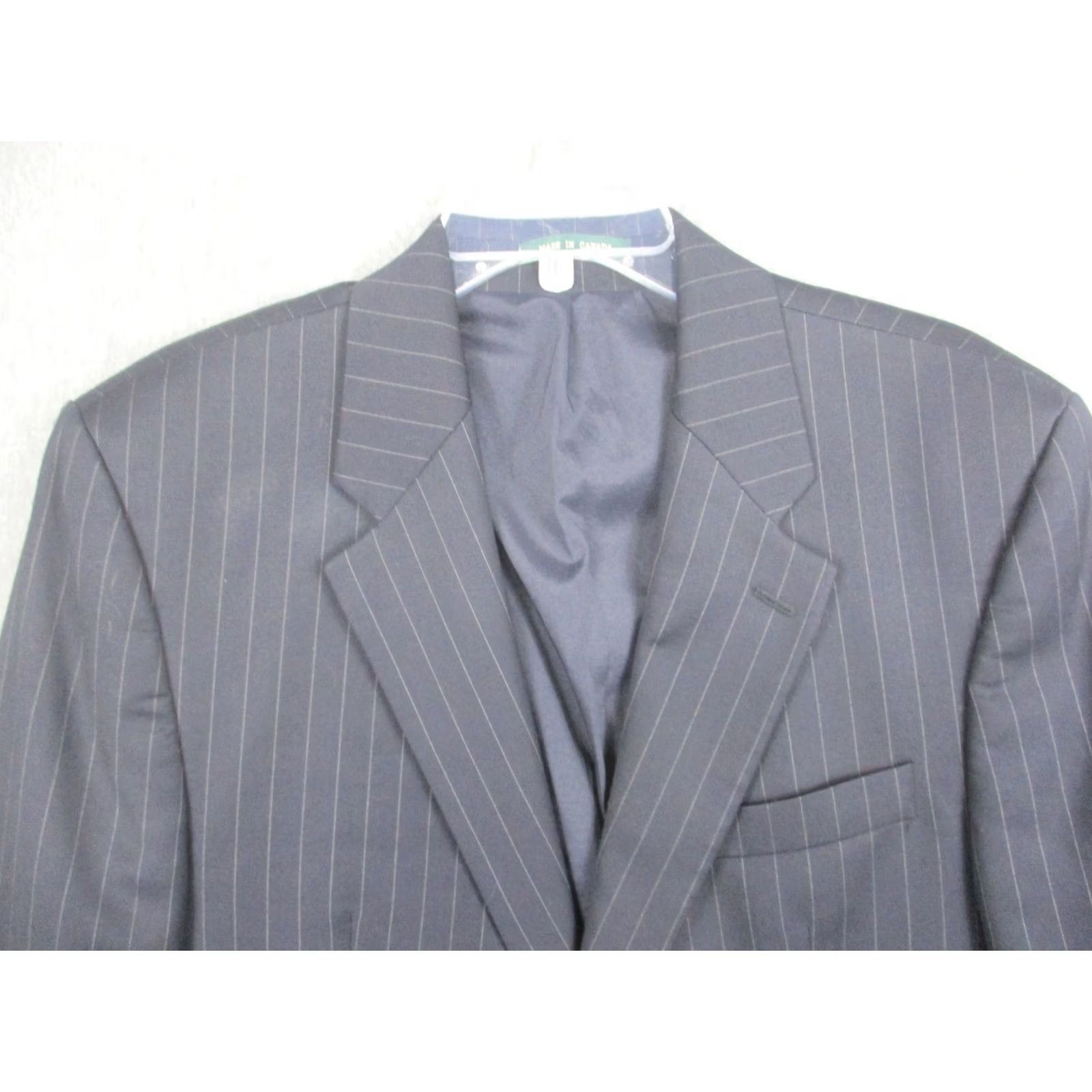 Ralph Lauren Lauren Ralph Lauren Suit Jacket Mens 42R Gray Pinstripe Wool Two Button Canada Size 42R - 3 Thumbnail