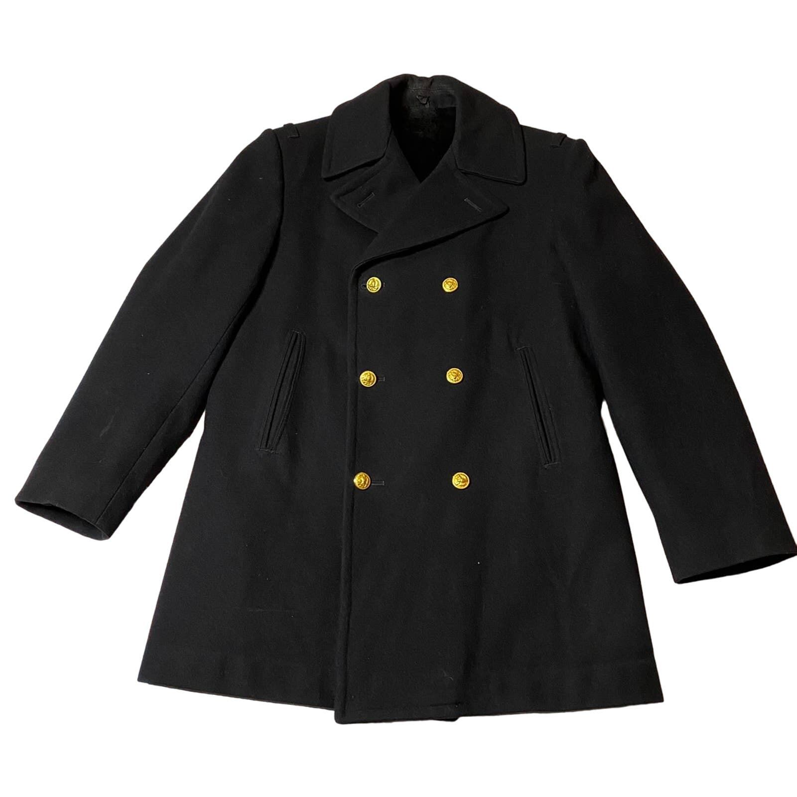 Other Neptune Garment Co Black Wool Military Pea Coat Size Small Size US S / EU 44-46 / 1 - 1 Preview