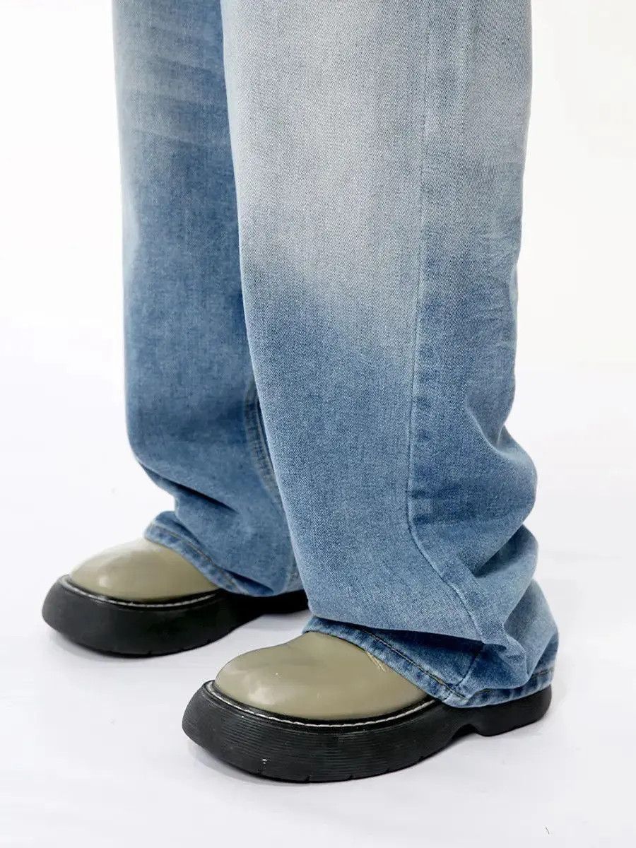 Japanese Brand Retro loose wide leg straight leg jeans Size US 32 / EU 48 - 4 Thumbnail