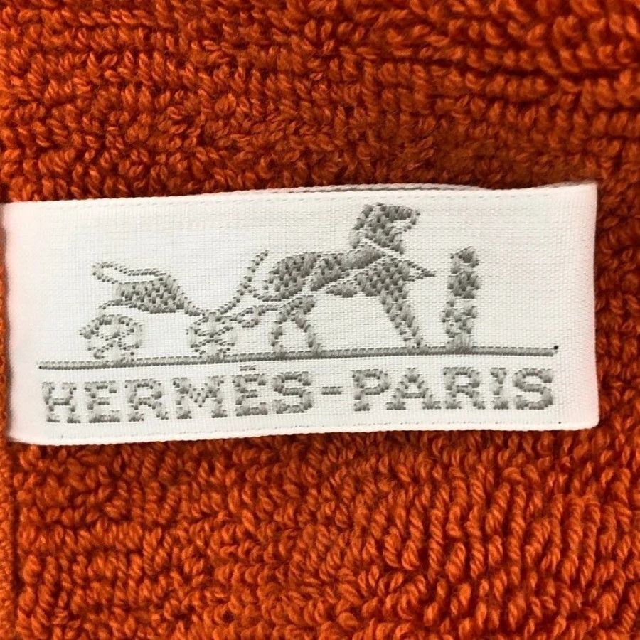 Hermes Hermès Labyrinthe Guest Towel 40x60 cm Orange Cotton Terry Size ONE SIZE - 7 Thumbnail