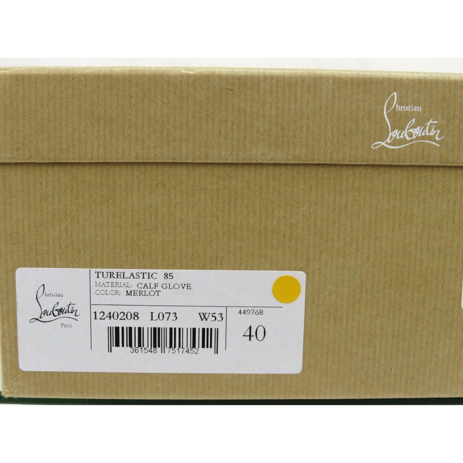 Christian Louboutin LOUBOUTIN TURELASTIC BURGUNDY LEATHER HEEL ANKLE BOOTS 40 Size US 10 / IT 40 - 13 Thumbnail