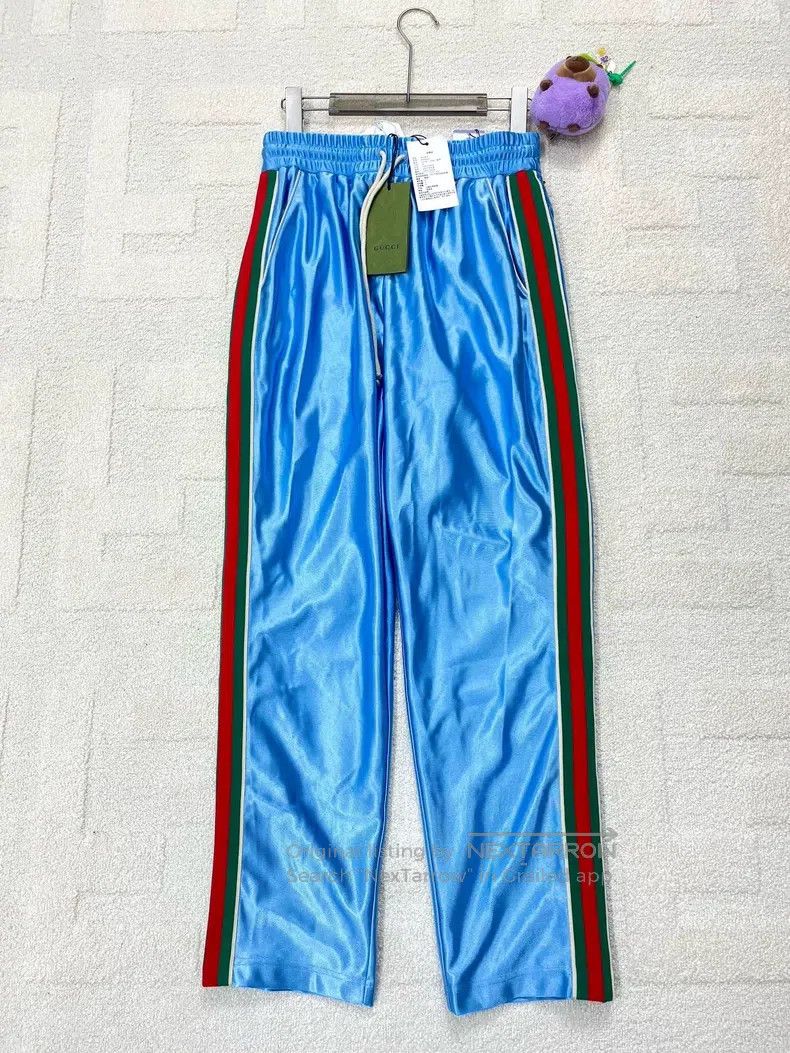 Gucci Gucci Silk-line buckle drawstring tie sports casual pants Size US 27 - 1 Thumbnail