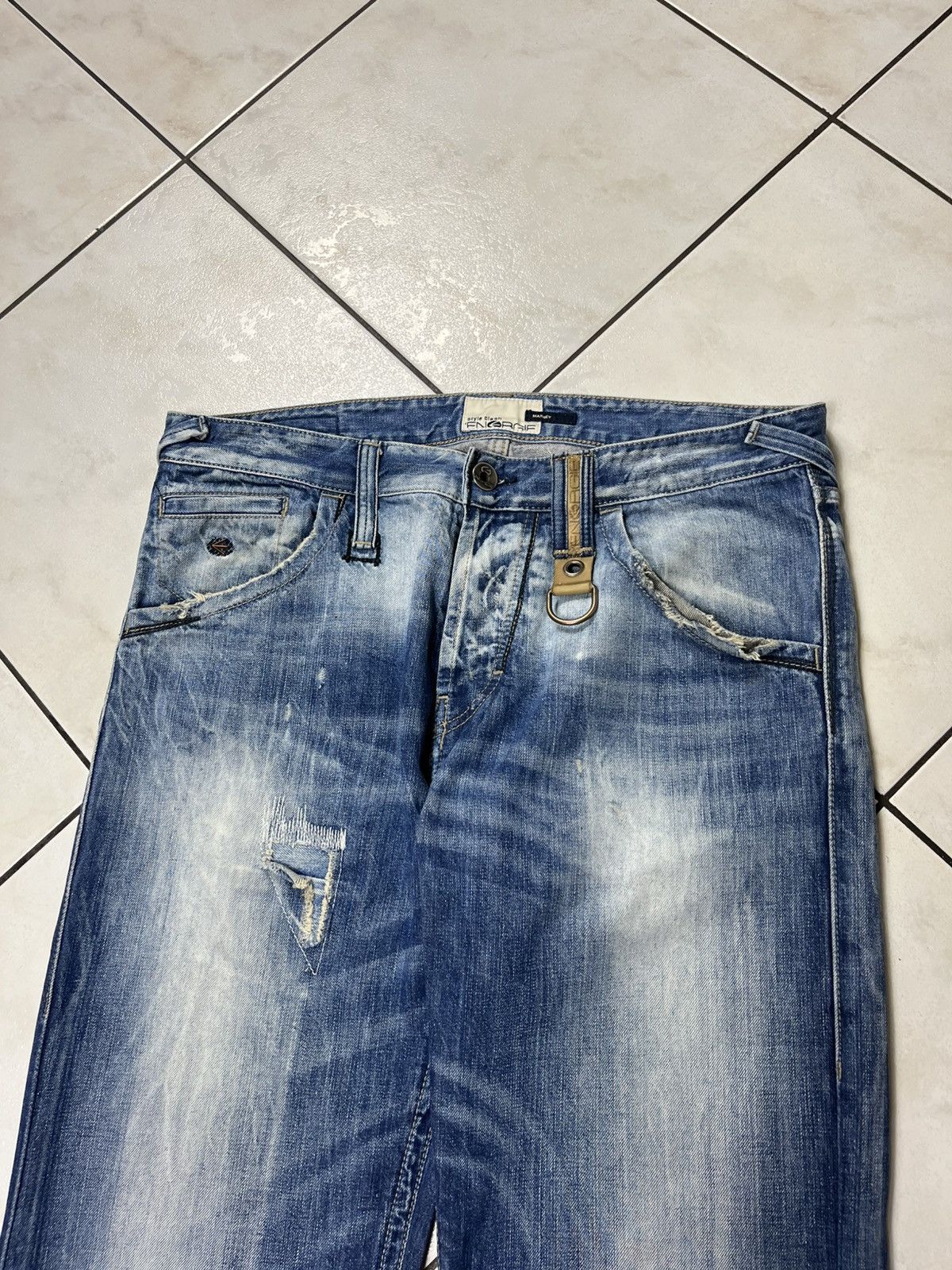 Energie × Vintage Vintage Energie distressed marrey jeans denim with keychain Size US 36 / EU 52 - 3 Thumbnail