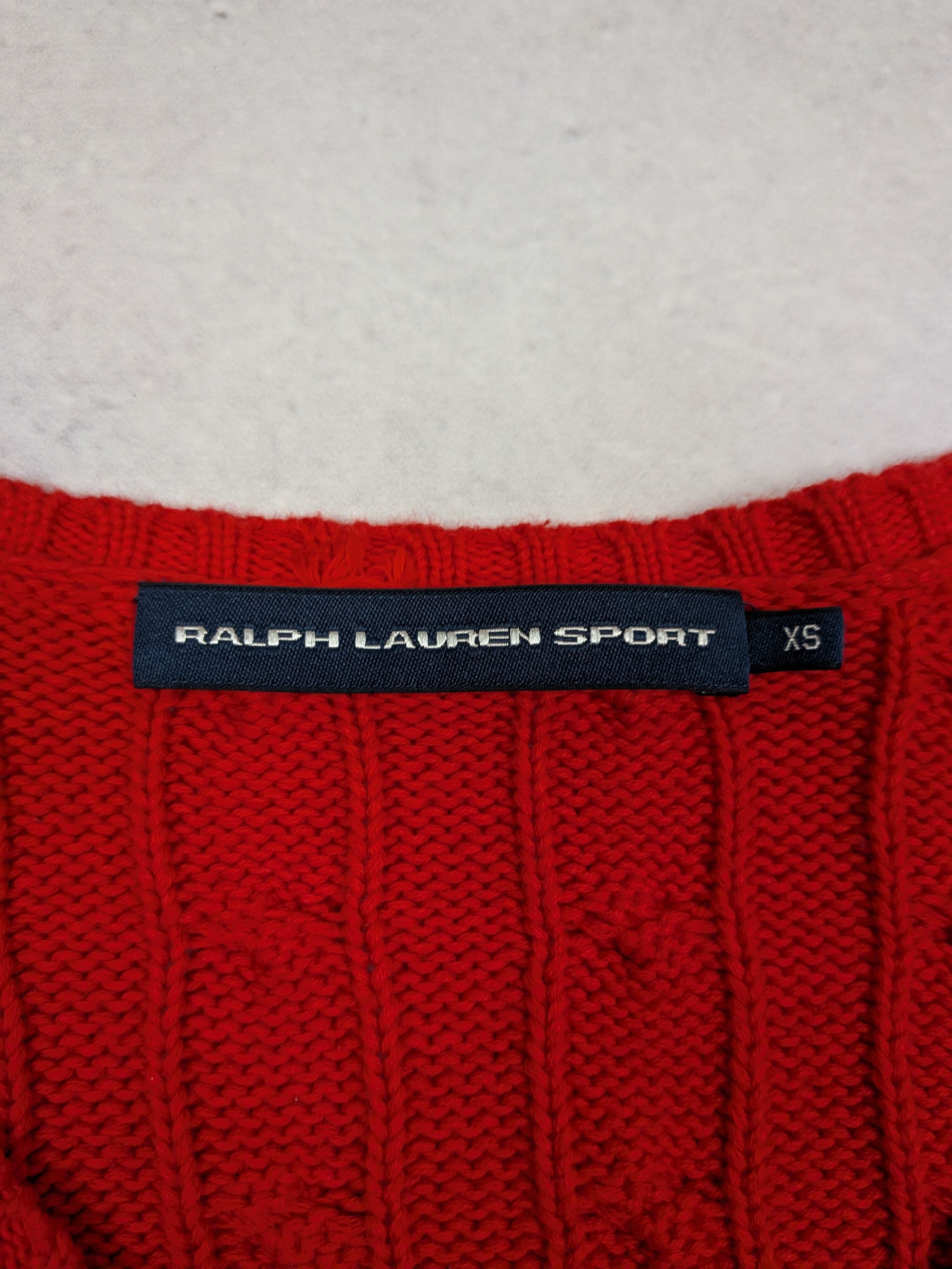 Ralph Lauren Ralph Lauren Sport V-Neck Red Waffle Knit Sweater Size XS Size XS / US 0-2 / IT 36-38 - 7 Thumbnail