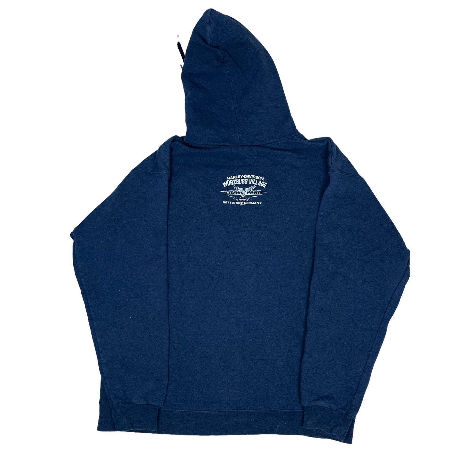 Harley Davidson × Vintage Harley-Davidson Men's Blue Cotton Full Zip Hoodie S (34-36) Size US S / EU 44-46 / 1 - 5 Thumbnail