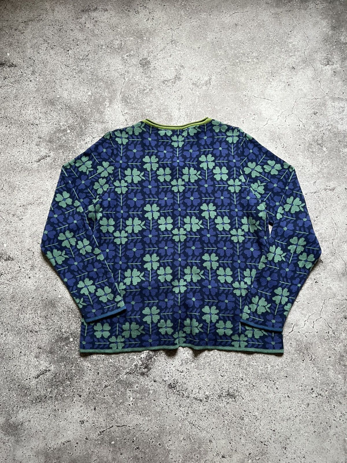 Designer Gudrun Sjoden Floral Print Cotton Cardigan Sweater Size M / US 6-8 / IT 42-44 - 12 Thumbnail