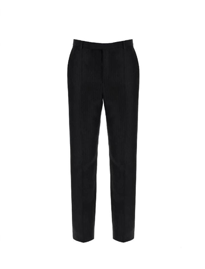 Saint Laurent Paris o1s1wg111124 Pantalons Taille Haute Jambe Pant in Black Grailed