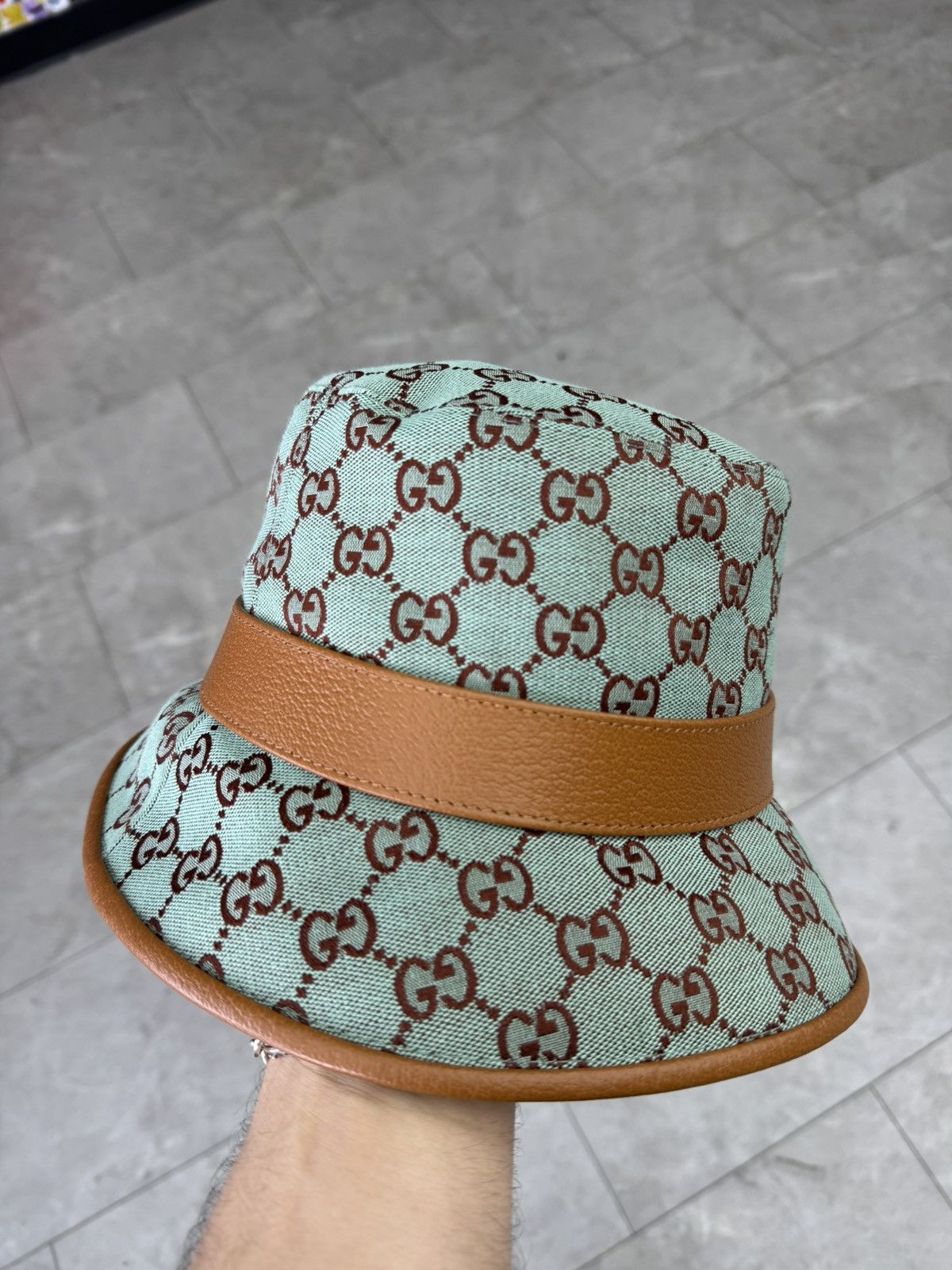 Gucci GUCCI GG Canvas Blue Bucket Hat Size ONE SIZE - 2 Thumbnail