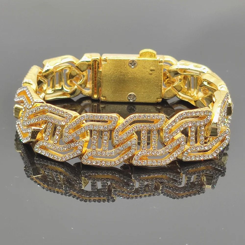 Other 16mm Prong Baguette Curb Chain Iced Cubic Zirconia Bracelet Size ONE SIZE - 1 Thumbnail
