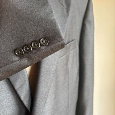 Hickey Freeman Hickey Freeman Loro Piana Wool Charcoal Gray Blazer Suit Jac Size 46R - 3 Thumbnail