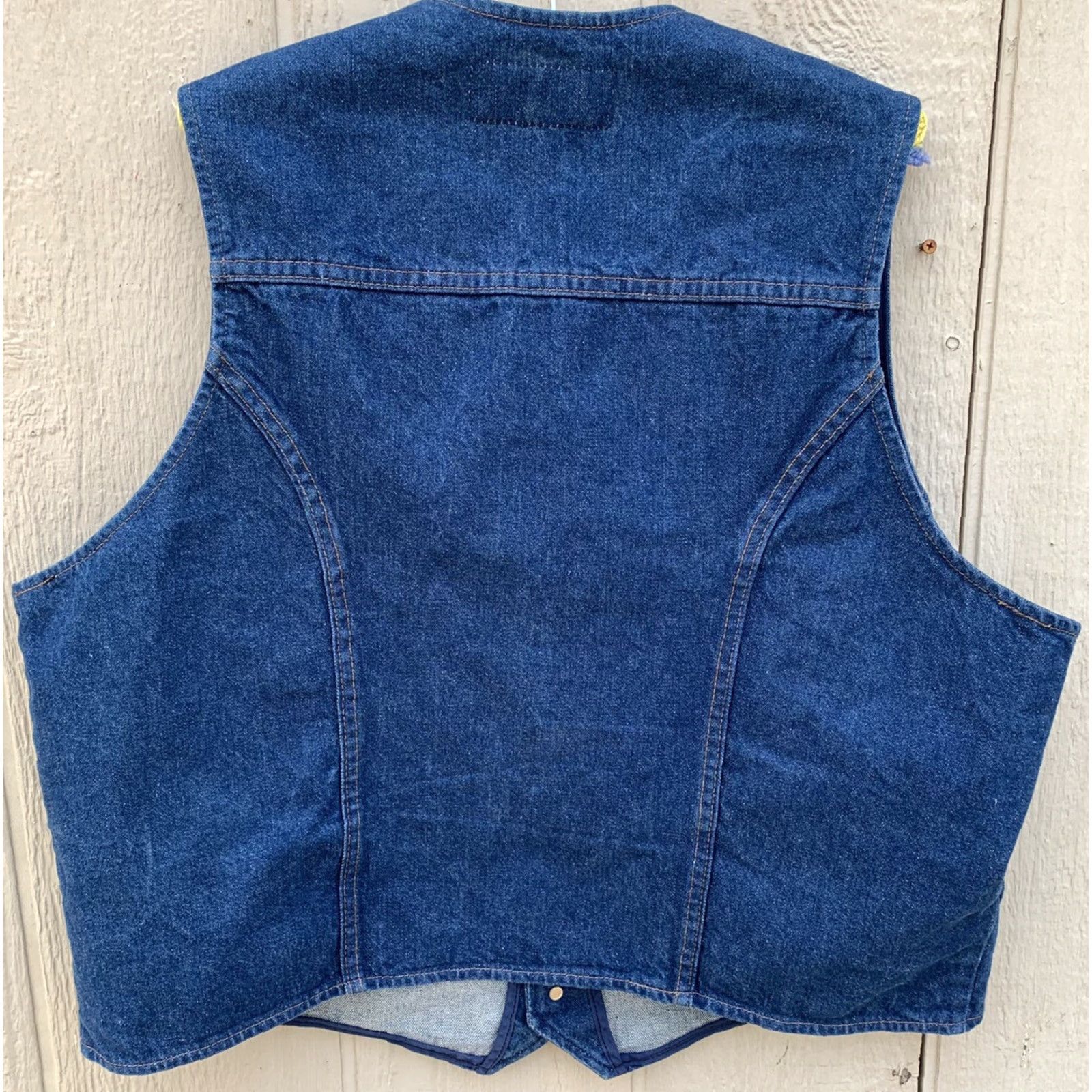 Wrangler VINTAGE Wrangler M-159 Western Jacket Vest 2XL Denim Blue Mens Western Wrangler Authentic Western Jacket 1990s Size US 39 - 3 Thumbnail