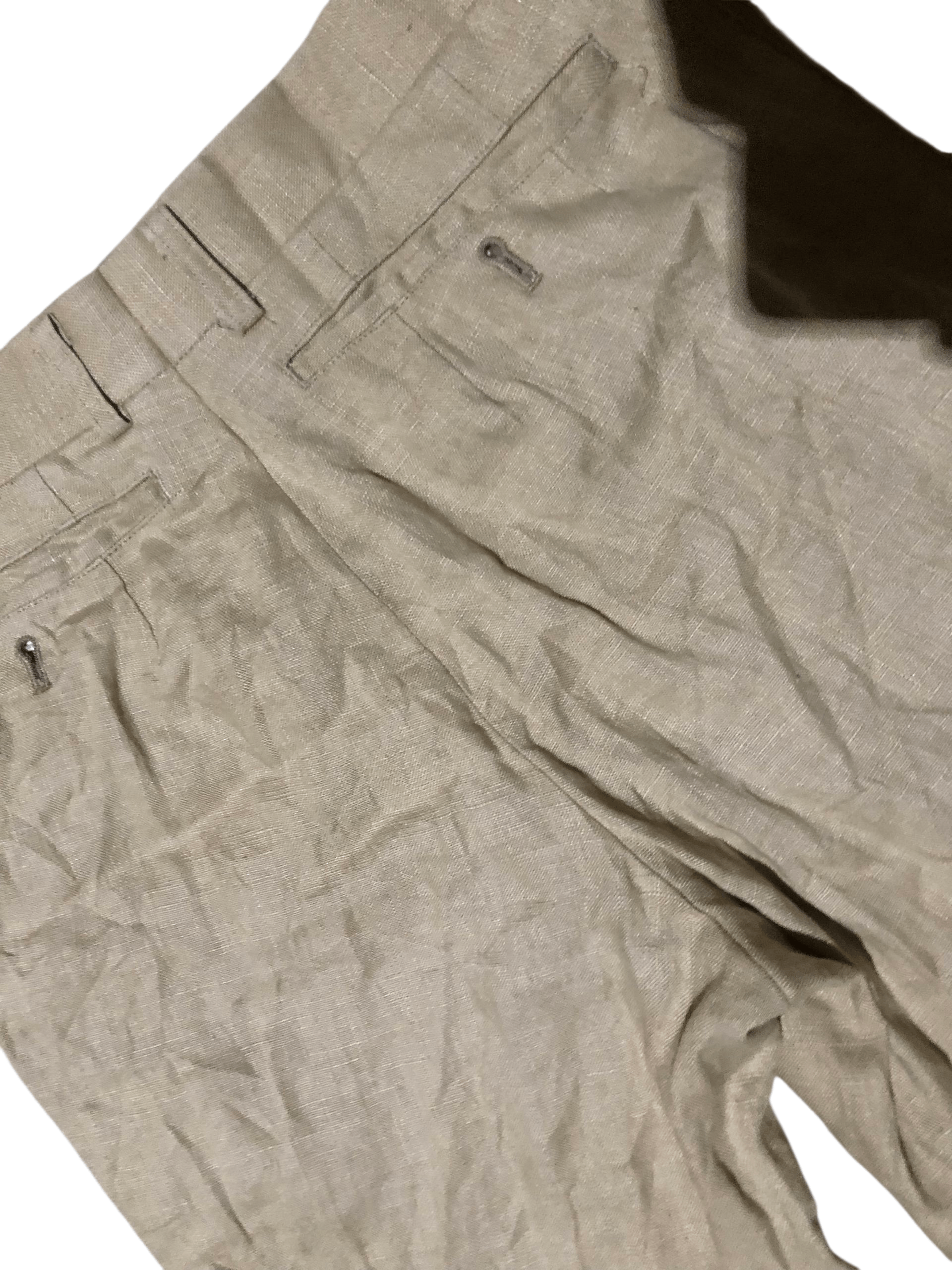 Lanvin Vintage 80's Lanvin Paris 100% Linen Trousers Size 28" / US 6 / IT 42 - 6 Thumbnail