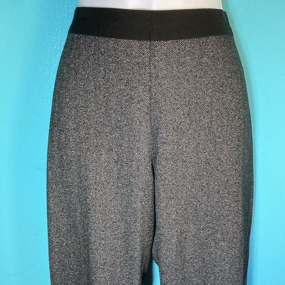 Eileen Fisher Eileen Fisher Herringbone Pull On Pants Size L Gray Print Size 31" - 9 Thumbnail