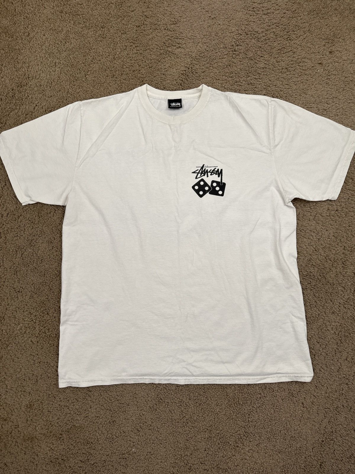 Designer × Stussy Stussy Tee- ‘Stussy Dice Pigment Dyed Tee’ White Size US L / EU 52-54 / 3 - 2 Thumbnail